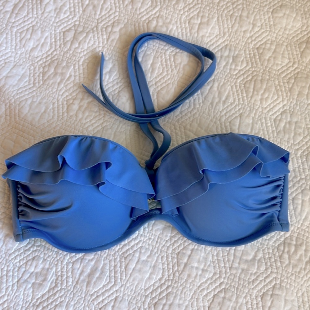 Victoria's Secret Halter Ruffle Swim Top in Periwinkle - 34D
